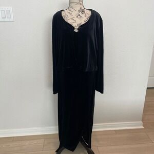 Fashion Bug Black Velvet Maxi Dress BLazerSet Plus Size‎ XL